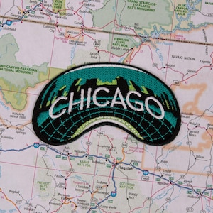 Chicago Patch: Gespiegelte Bohnen, Skyline, Bügelbild, Souvenir