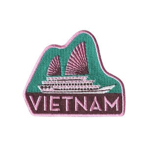 Vietnam Halong Bay Junk Boat geborduurde patch (2,75" breed)