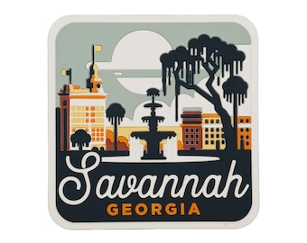 Savannah Georgia Magnet: Historic Southern Charm, 3D PVC Rubber