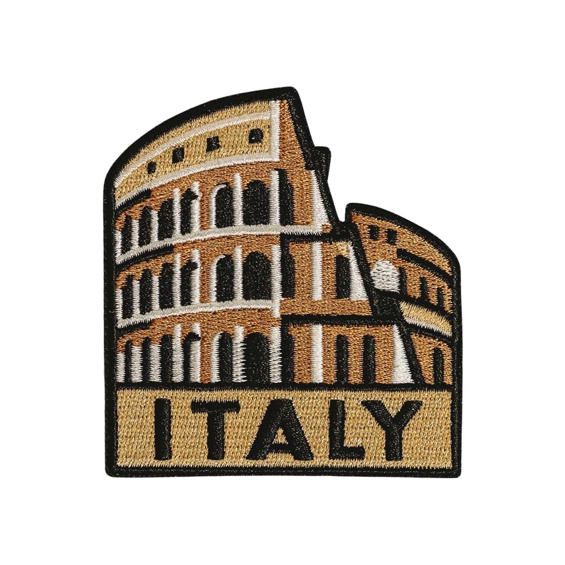 Italy Patch: Colosseum Embroidered Iron-On Travel Souvenir (3x2.75")