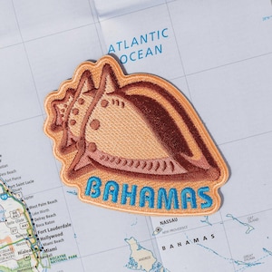 Patch de concha das Bahamas - Lembrança de viagem para passar a ferro