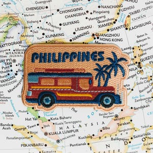 Patch de viagem para Filipinas: Jeepney bordado para passar a ferro