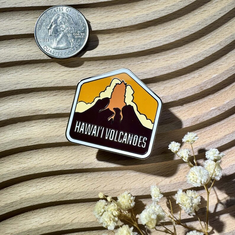 Volcano Pin Hawaii Volcanoes National Park Enamel Pin - Etsy
