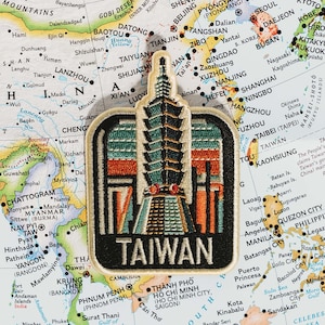 Taiwan Travel Patch: Taipei 101 Embroidered Souvenir (3.25" x 2.25")