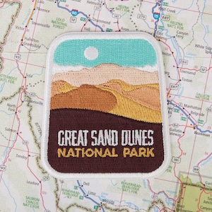 Sand Dunes National Park Patch, Embroidered Iron-On Applique
