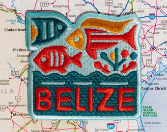 Belize Aufnäher: Reiseandenken gestickt