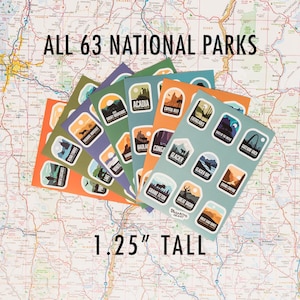 Pegatinas MINI de los 63 Parques Nacionales