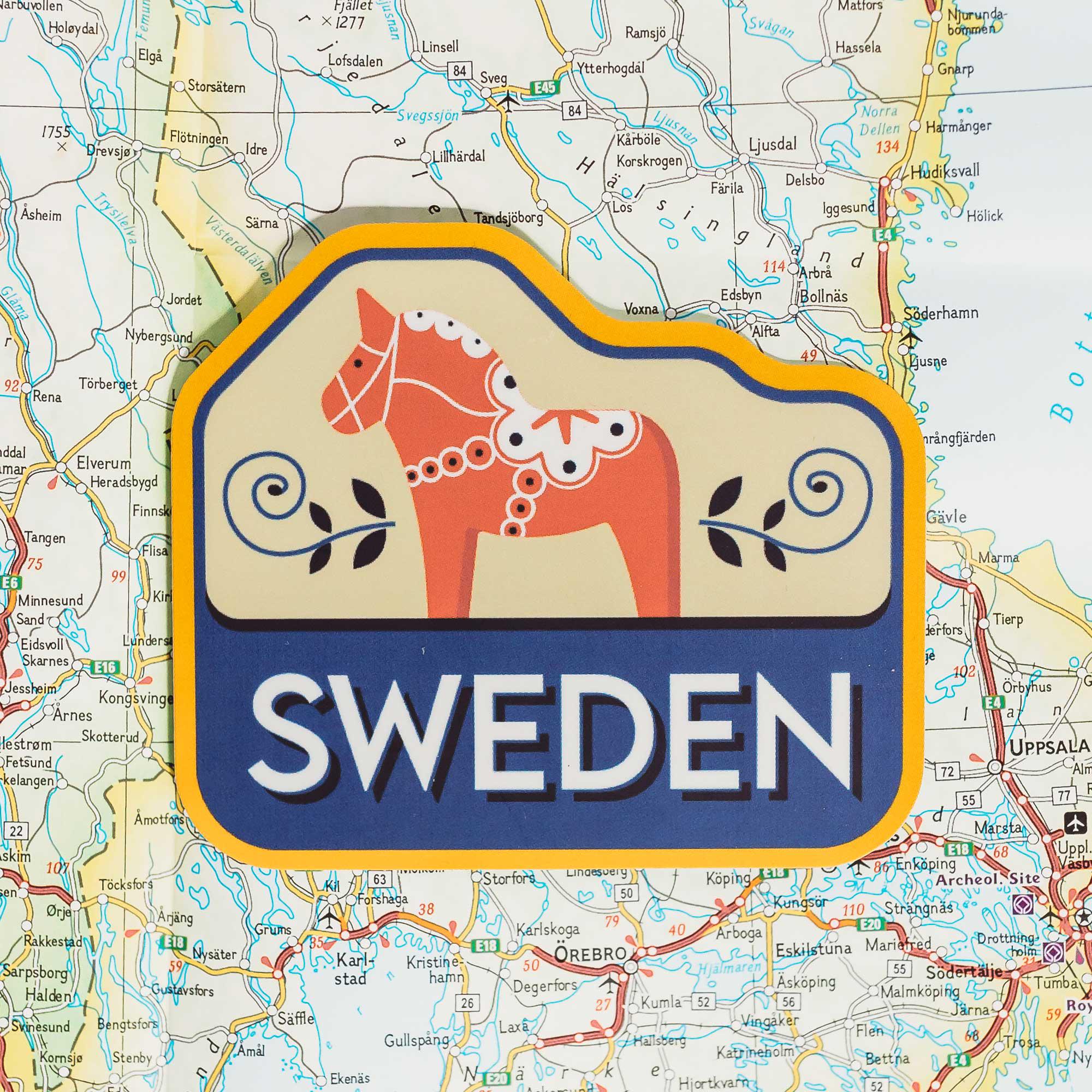 DOPASTICKER Sweden Square Flag Sticker Decal Phone Decal Water Bottle Stickers Cars Stickers Water Bottle Stickers For Kids