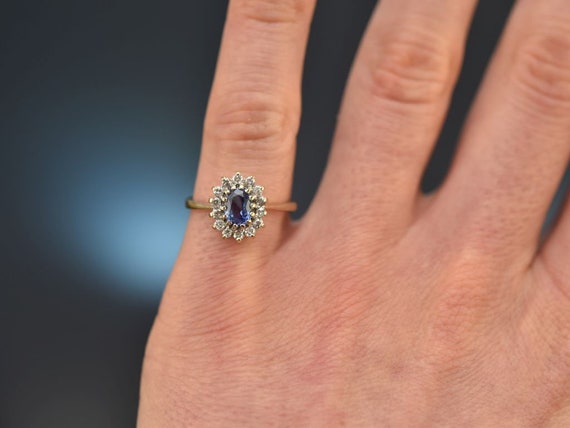 Feiner vintage saphir brillant diamant ring aus g… - image 5