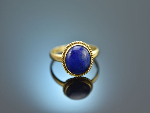 Englischer vintage ring mit lapislazuli cabochon … - image 1