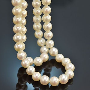 Two-row akoya cultured pearl necklace with tanzanite and diamonds gold 585 1975 image 3