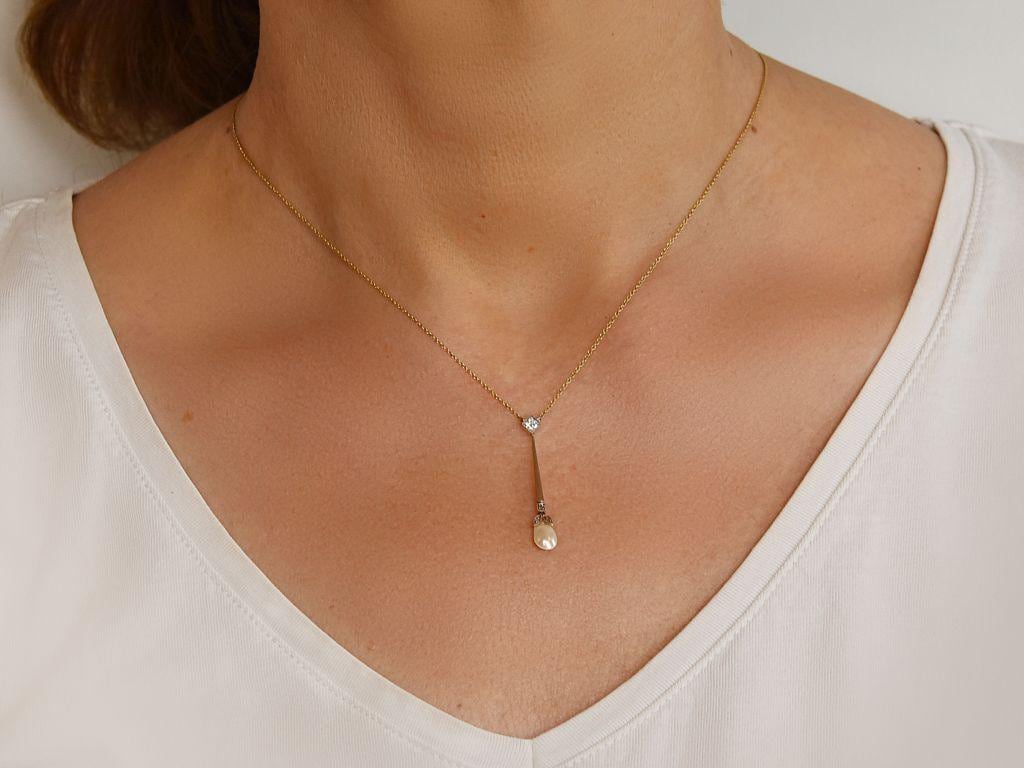 Collier "Négligé" Ancien XIXe Siècle Napoléon III - Plaqué Or Avec émail - Longueur 44.5 Cm
