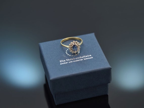 Feiner vintage saphir brillant diamant ring aus g… - image 6