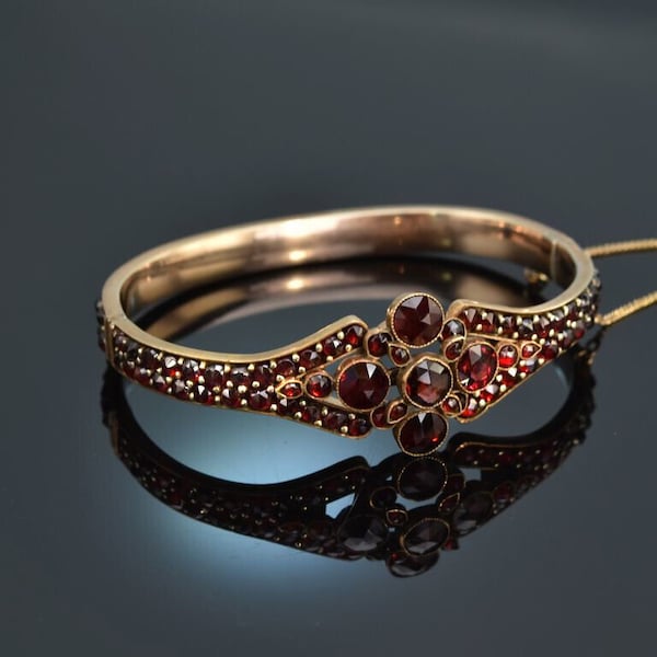 Garnet Bangle - Etsy