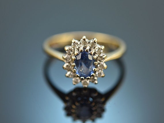 Feiner vintage saphir brillant diamant ring aus g… - image 3