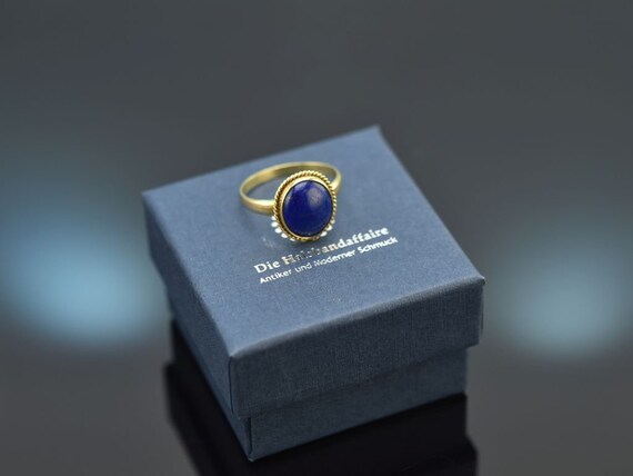 Englischer vintage ring mit lapislazuli cabochon … - image 6