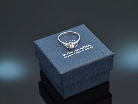 Delicate solitaire diamond engagement ring in whi… - image 6