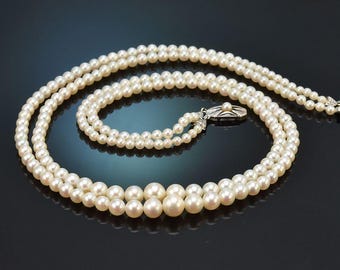 Ancien Collier 4 Rangs Perles Avec Fermoir Or 14k – À Restaurer, Perles D'eau Douce