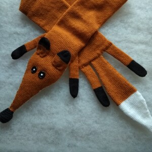 Knitted Ginger Fox Scarf, Free Shipping Animal Scarf
