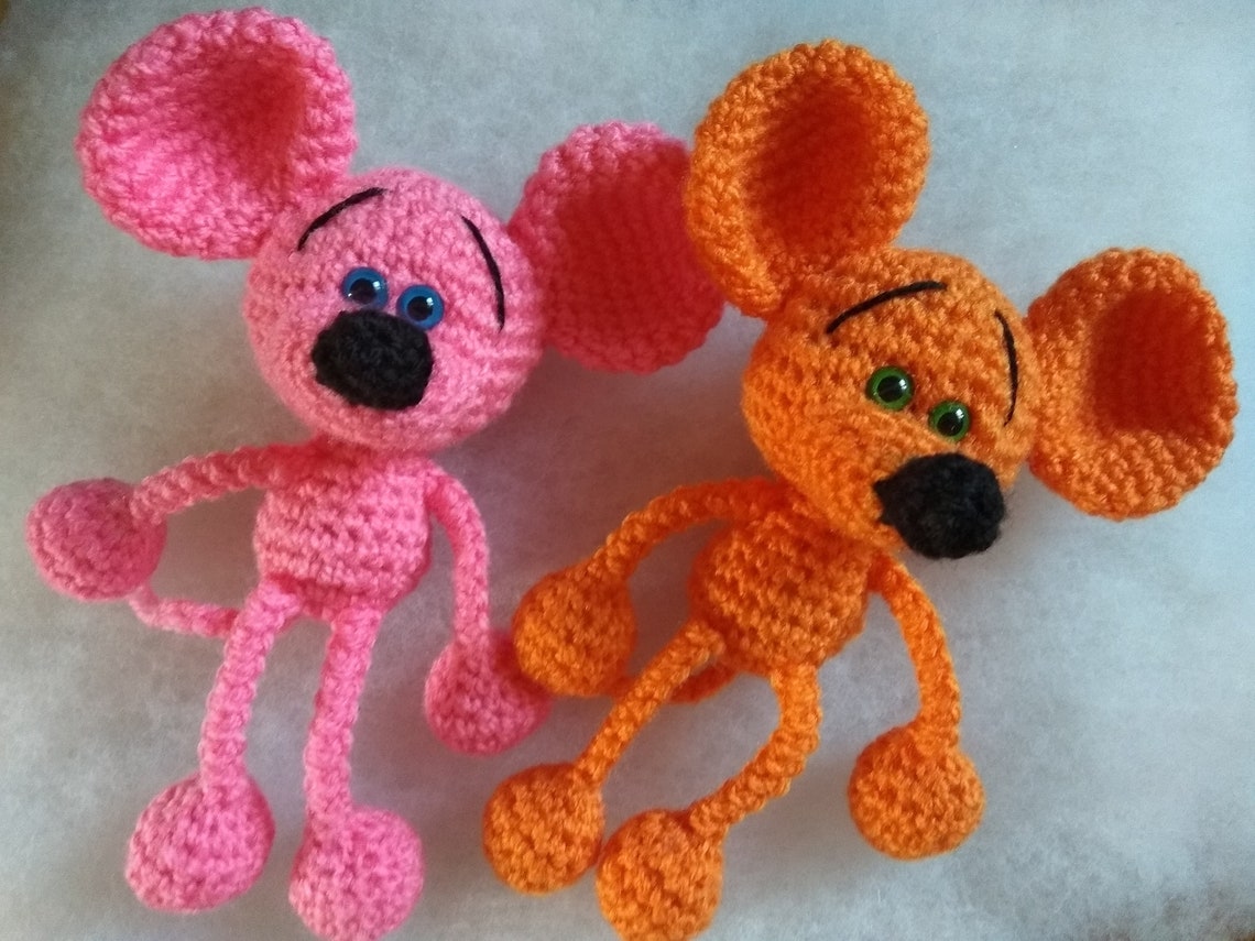 20 Cm Mouse Crocheted Stuffed Soft Toy Mice Toys Boy/girl Etsy