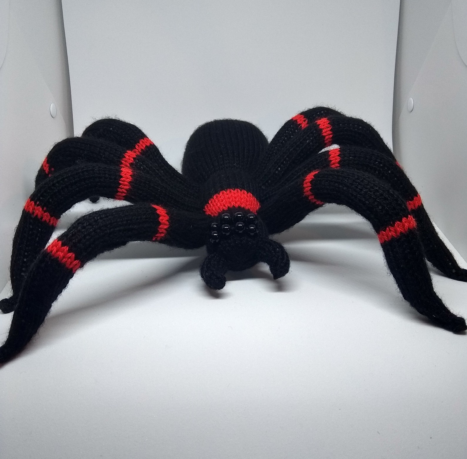 Knitted Big Black Spider Stuffed Animal Toy Etsy