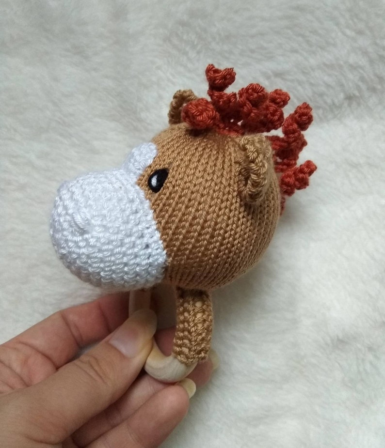 Ready Made Small Horse Baby Rattle Toy Girl/boy Teething Etsy