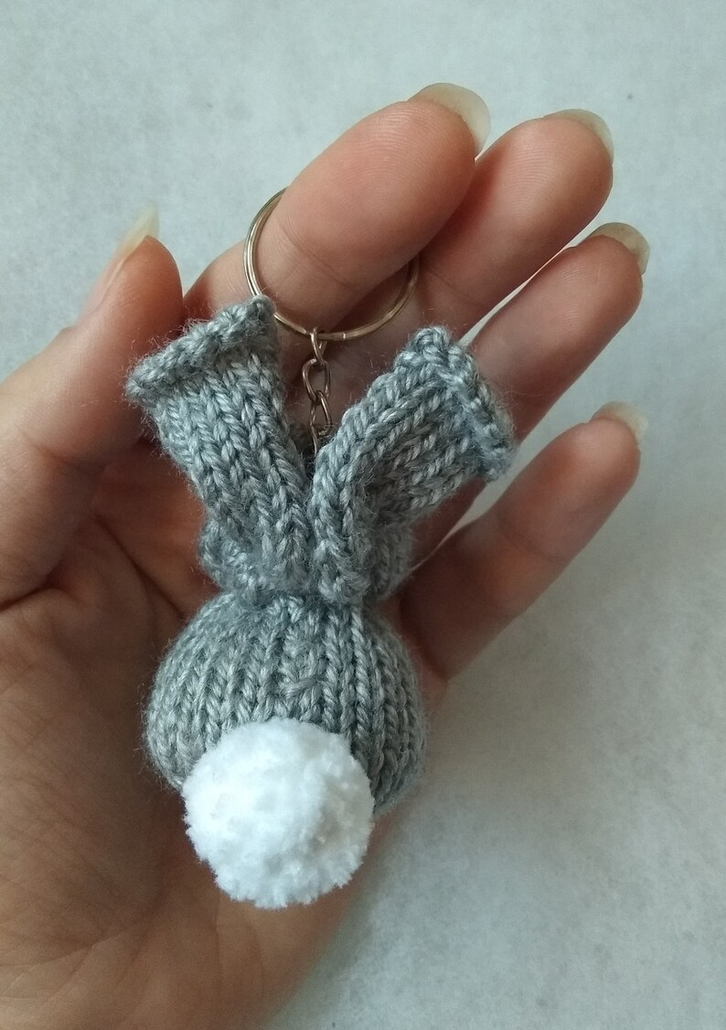 10 pcs Rabbit Keychain Ring Stuffed Knitted Bunny Mini Toys Etsy