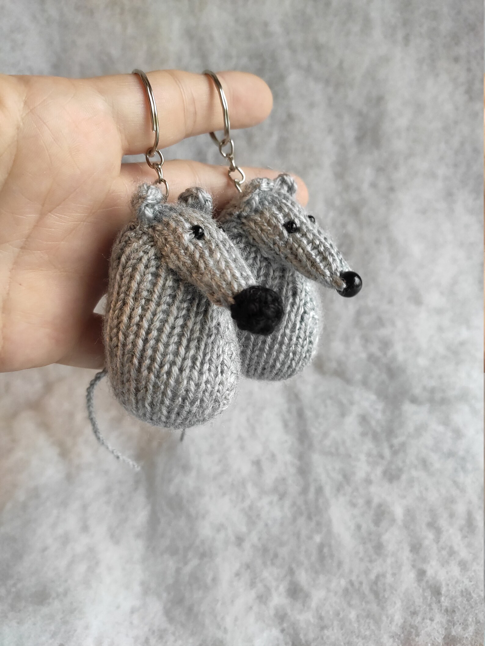 1 Pc Rat Keychain Ring Stuffed Knitted Mini Toy Etsy