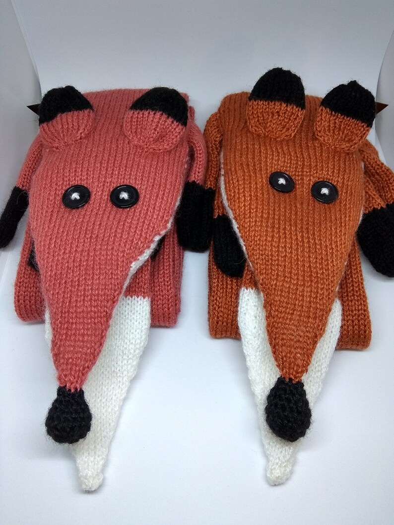 Free Shipping Fox Scarf Knitted Animal Scarf Two Colors To Choose Ginger Fox