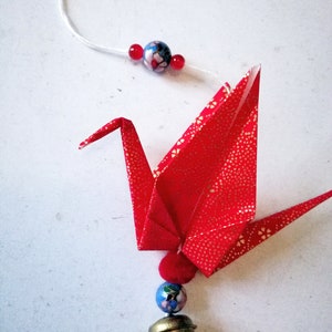 Decorative hanging pendant with a lucky origami crane