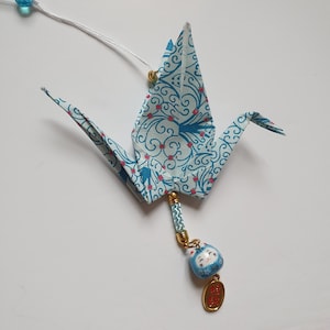 Decorative hanging pendant with a lucky origami crane