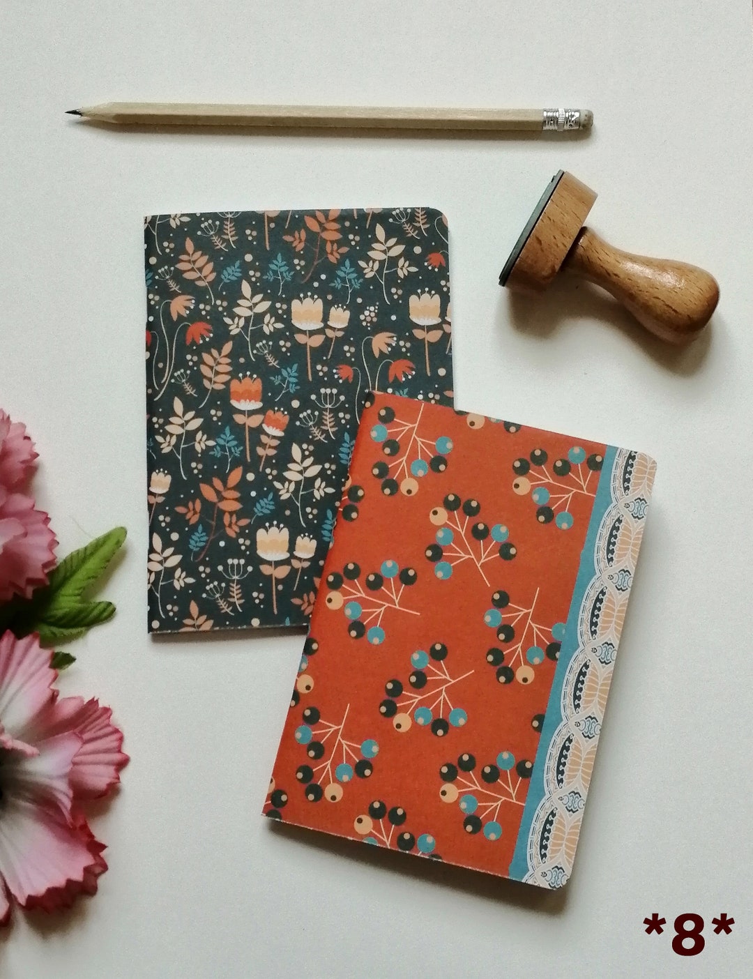 A6 Notebooks Set of 2 Fancy Notebooks With Matching Covers a Lined ...