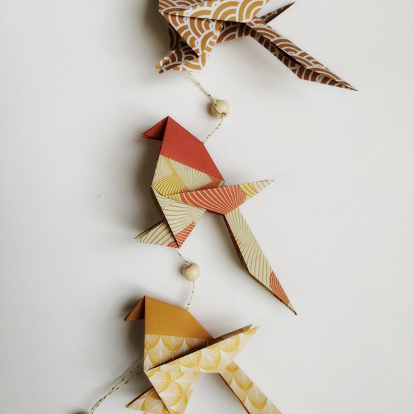 Guirlande MESANGES en origami