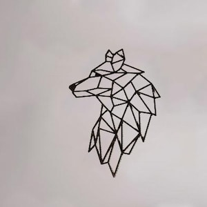 Geometric Wolf Wall Art, Wooden Wolf Head Wall Decor, Man Cave Wall Art, Minimalist Wolf Head Wooden Wall Art, Housewarming Gift