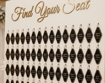 Wooden Wedding Keychains, Guests Seating Chart Alternative, Unique Wedding Favors Custom Engraved