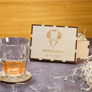 Custom box with logo, groomsmen gifts box, wooden empty square box  with your logo or text, personalized cigar humidor box