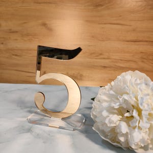Wedding table number, rustic table numbers, wedding table decor, table numbers gold, acrylic table number 5&quot;, table numbers sign