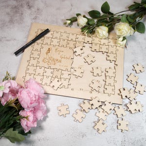 Puzzel bruiloftsgastenboek, decor eenheidsceremonie, puzzelgastenboek voor verjaardag, uniek jubileumgastenboek, alternatieve bruiloft