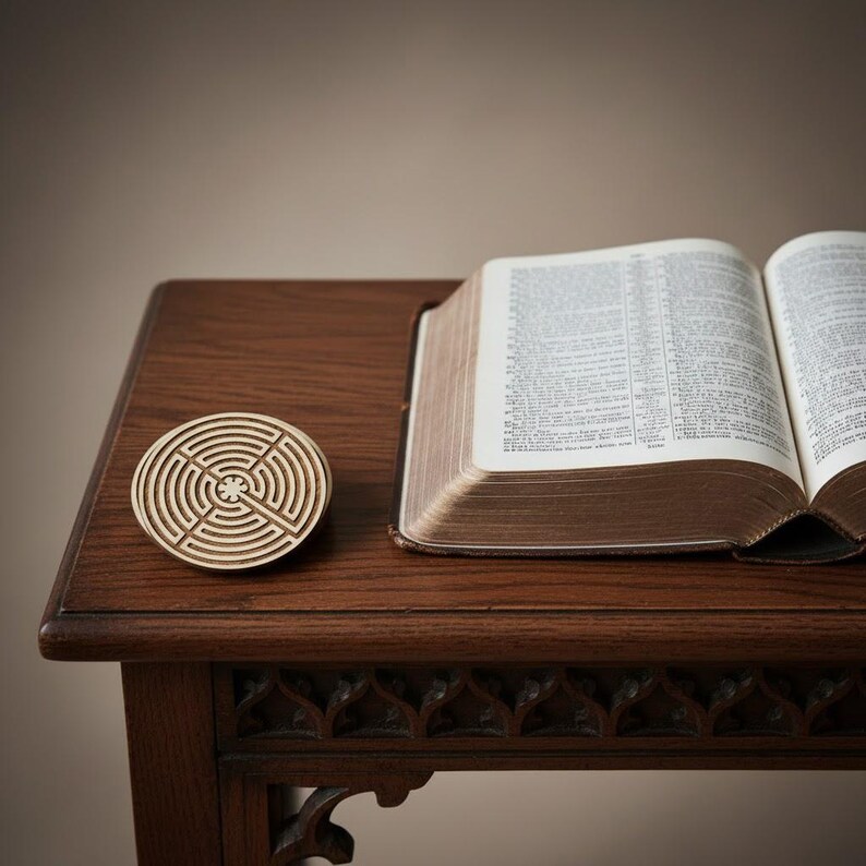 Wooden Finger Labyrinth Coaster, Calming Focus Tool, Meditation Gift ...