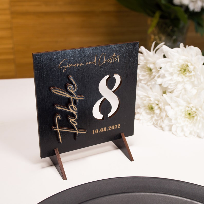 Square Wedding Table Numbers Bundle, Custom Rustic Table Numbers With ...
