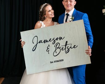 Personalized name sign, 3D wood wedding welcome sign, Unity ceremony decor, Photo booth prop custom engrave, Special event announcement sign