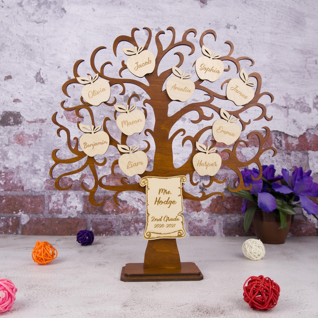 Personalized Wooden Family Tree, Custom Family Keepsake, Grandparents ...