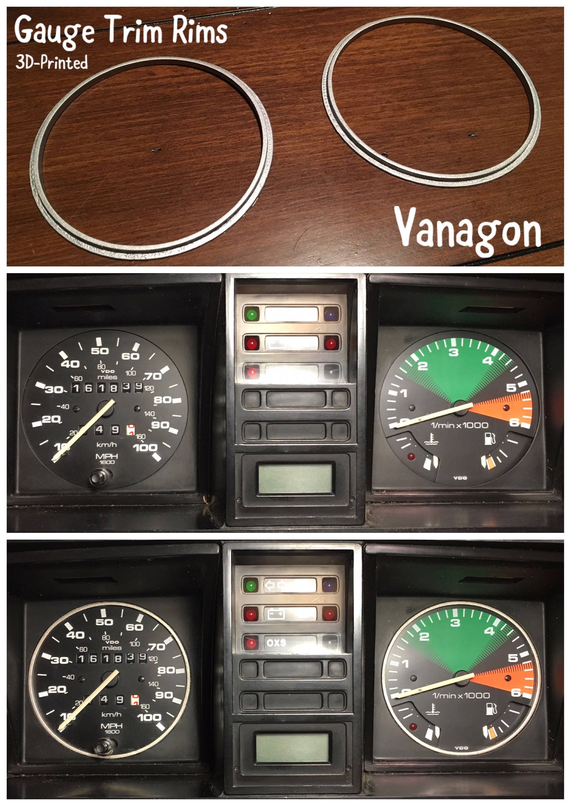 Volkswagen Vanagon Cluster Gauge Trim Rings Pair Etsy