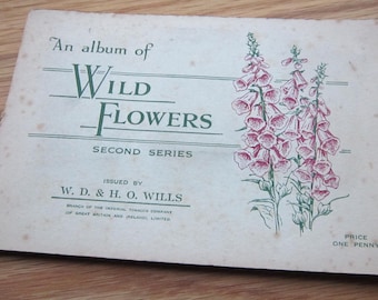 Vintage 1950's Cigarette Card Album Complete Wild Flowers Wills
