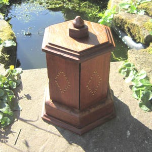 Antique Edwardian Mahogany & Oak Smokers Table Cabinet, Hexagonal