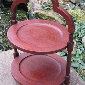Vintage Mahogany Two Tier Cake Stand, Lovely Condition