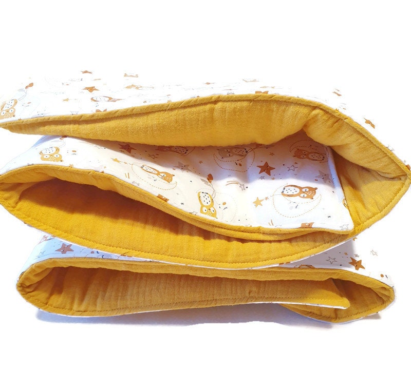 Couverture Bébé , Plaid Couverture Toute Douce Les Chouettes Moutarde