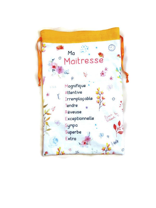 Pochon , Pochon à Cordon, Pochette de Rangement Spécial Cadeau Maitresse Orange