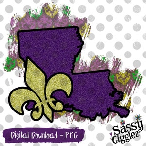 Louisiana Mardi Gras, Fleur De Lis, Digital Download, PNG