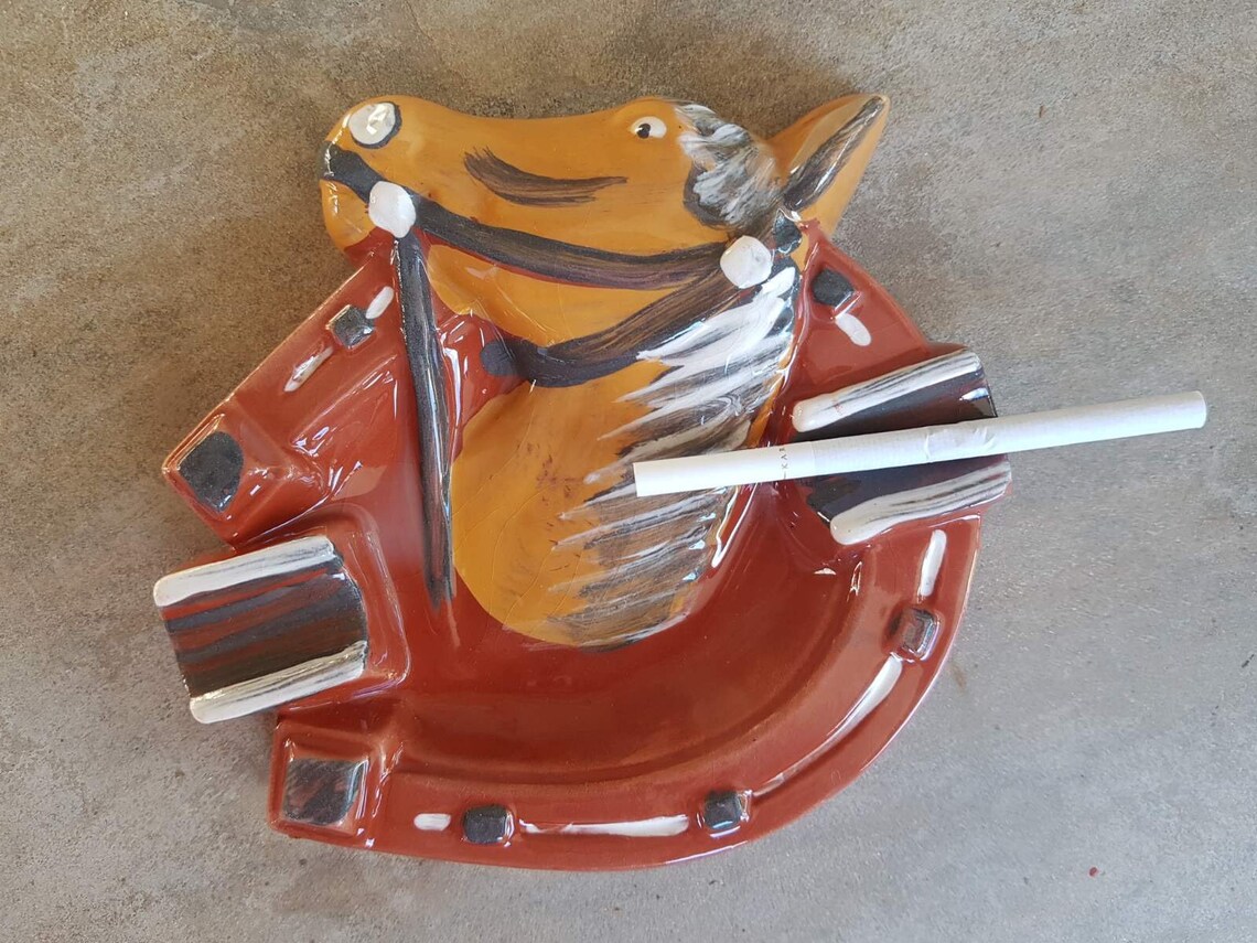 Hand Made Ceramic Horseshoe Ashtray Horse Ashtray Ceramic Etsy UK